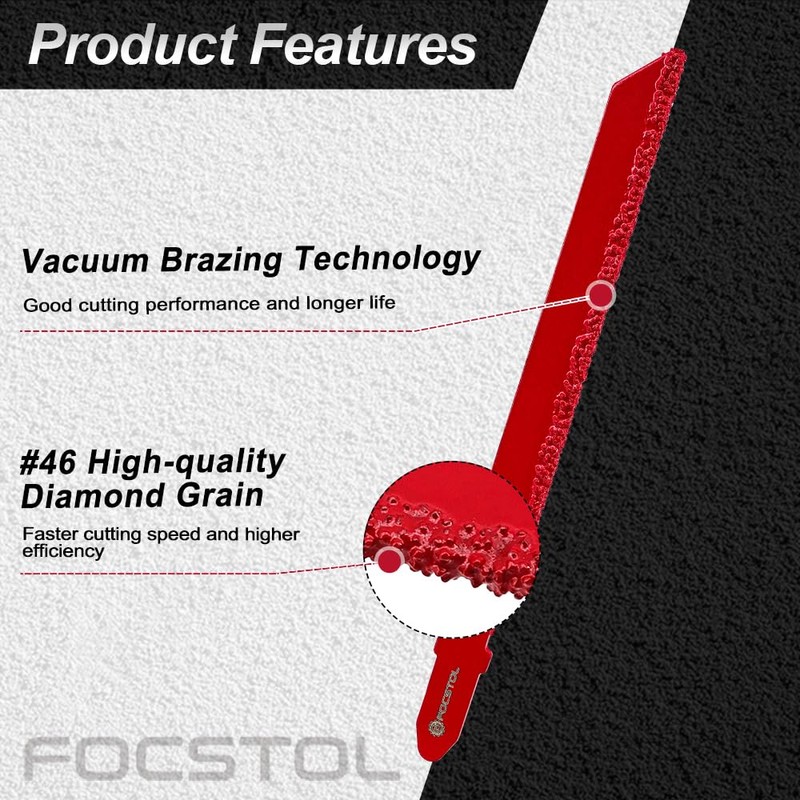 FOCSTOL Diamond Jig Saw Blade - 3pcs 4 Inch(100mm) Cutting
