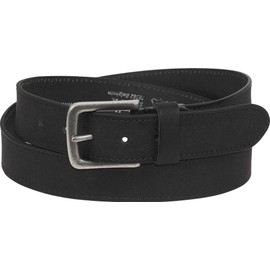Harrys-Collection HC Men's Leather Belt Buffalo Leather with Antique Silver Clasp, black