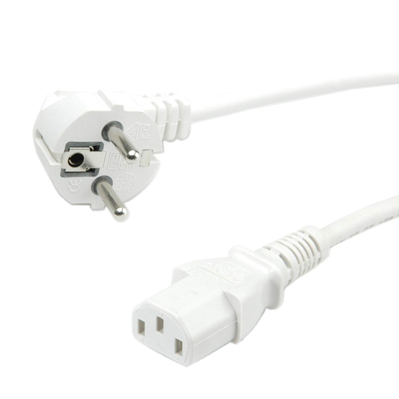 VALUE Power Cable Straight IEC Female White 0.6m