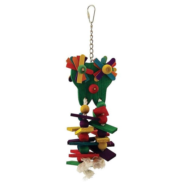 Starry Eyed Wood & Rope Parrot Toy