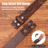 JASGOOD Men's Western Leather Belt Strap Engraved Cowboy Belt without