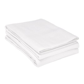 Superior Extra Soft Highest Quality All Season 100% Brushed Cotton Flannel Solid Bedding Pillowcase Set - White, King Size