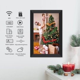 SSA 10.1 Inch WiFi Digital Picture Frame, 1280x800 HD IPS Touch Screen Photo Frame Electronic, 32GB Digital Photo Frame, Auto-Rotate, Wall Mountable, Easy Share Photos or Videos via App from Anywhere