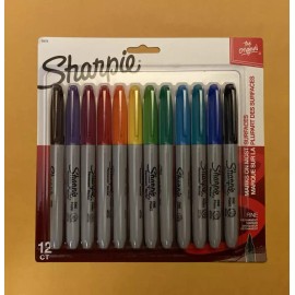 SHARPIE Permanent Markers, Fine Point, Assorted Colors, 12 Count