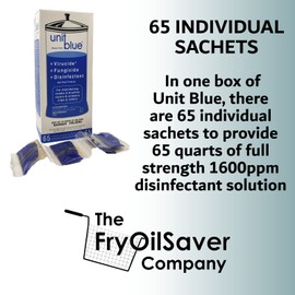 Unit Blue Barber Germicidal Disinfectant Concentrate for Barbers, Anti-Rust Formula, Sterilize Barber Tools, Scissor, Clips, Razors, Brush, Combs & More, 65 Sachets Makes 65 QT Solution at 1600 PPM