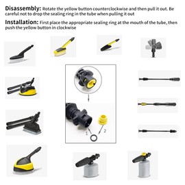 ANBOO Pressure Washer O-Ring Set for Karcher K2 K3 K4 K5 K6 K7, O-Ring Seal 2.640-729.0, 20pcs, Yellow, Plastic