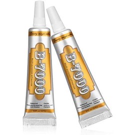 B7000 Fabric Glue with Precision Tips, Upgrade Industrial Strength Adhesive B-7000 Glue Clear for  Crafts DIY, Metal, Stone, Rhinestone  Gel, Glass, Fabric, Cell Phone Repair (50 ML) - Color: 2 x15ML/ 0.5fl oz