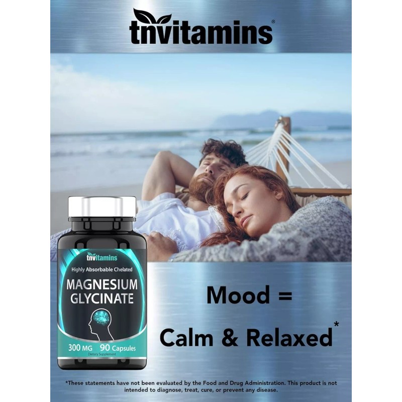 Magnesium Glycinate Glicinato De Magnesio De Maxima Potencia 300 Mg