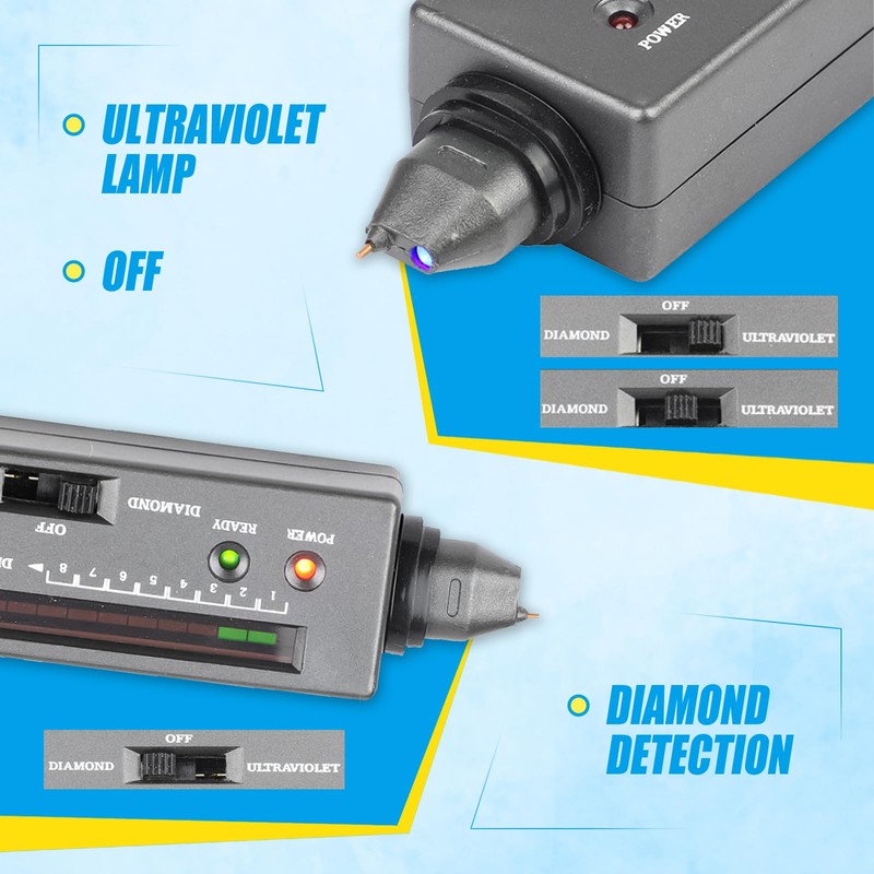 Portable Electronic Diamond Test Pen with UV Light, High Precision