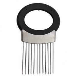 EVINIS Onion Holder Vegetable Potato Cutter Slicer Gadget Stainless Steel Fork Slicing Helper Kitchen Tool Aid Gadget Cutting Chopper,with Finger Guard Finger Protector