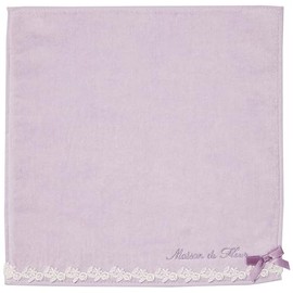 Maison de Fleur Towel Handkerchief, Lace & Ribbon Towel Handkerchief, Women's, purple (LAV)