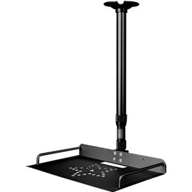 2-Be-Best Universal Projector Ceiling Mount with Tray, 14.5-23.2IN / 37-60CM Height Adjustable 360° Rotation Ceiling Projectors Mount Black