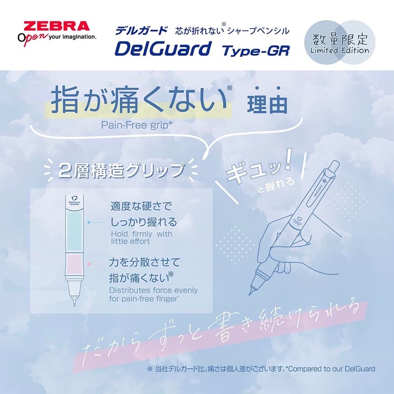 Zebra P-MA93-RE-RGR Mechanical Pencil Delgard GR 0.5mm Limited Relaxation Color