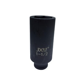 JXHONG 1/2" Drive 1-1/2" Impact Socket, Extra Deep, 6-Point, 4.7" Long, Heat Treated Cr-V Alloy Steel