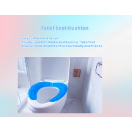 Gel Toilet Seat Cushion Washable Toilet Seat Cover,Padded Riser Cushion for Toilets & Commode Chair Reusable Adhesive Donut Pad U-Shape for Family