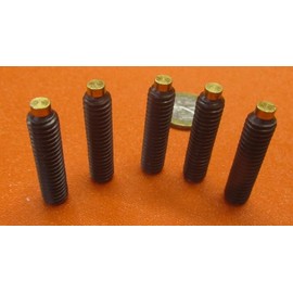 Black Oxide Finish Alloy Steel Brass Tip Set Screw 5/16"-18 x 1.25" (1 1/4") Thread Length 5 pcs