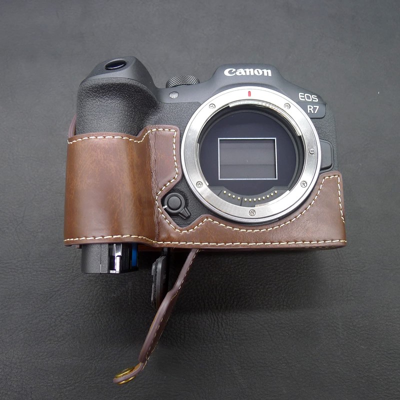 Rieibi EOS R7 Case - Quality PU Leather Half Case