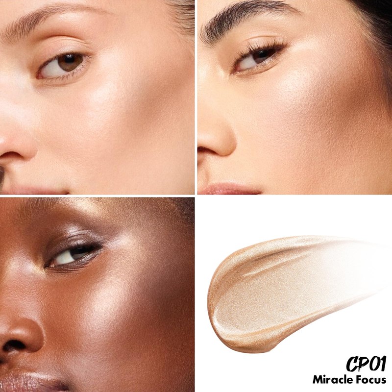 FOCALLURE Shimmer Liquid Highlighter, Smooth Cream Formula and Non-greasy Finish,Delivers