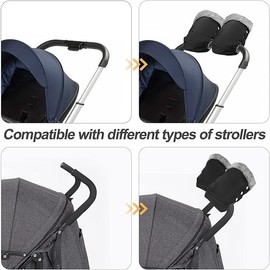 Stroller Gloves,Pram Hand Muff,Stroller Fleece Hand Muff, Pram Pushchair Gloves Hand Gloves Waterproof Anti-Freeze Extra Thick Warm Winter Baby Stroller Gloves for More use