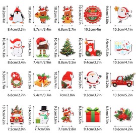 20 Pieces Christmas Magnets Set Christmas Refrigerator Magnets Santa Snowman Holiday Magnets Decorative Magnetic Fridge Decoration Xmas Magnets Fridge Magnetic Decor Car Sticker for Dishwasher Door