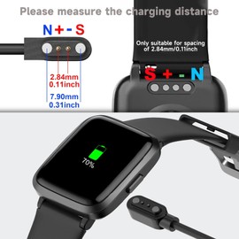 QKCOK Compatible with BIGGERFIVE BW01 BW02 Smart Watch Charger, Magnetic USB Charger Replacement Charing Cable for BIGGERFIVE Brave 2 Smart Watch