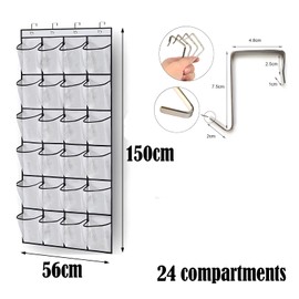 JYJLLM Over Door Storage, Over Door Shoe Storage, 24 Large Mesh Bags Effortlessly Declutter Your Living Space With Our Over Door Storage Organiser, Hanging Storage Organiser
