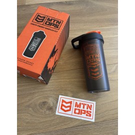 MTN OPS Blender Shaker Pre-Workout Protein Bottle Black Orange & Vinyl Decal New