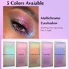 Wugbc Blue Glitter Eyeshadow Palette, Multichrome Chameleon Cream to Powder