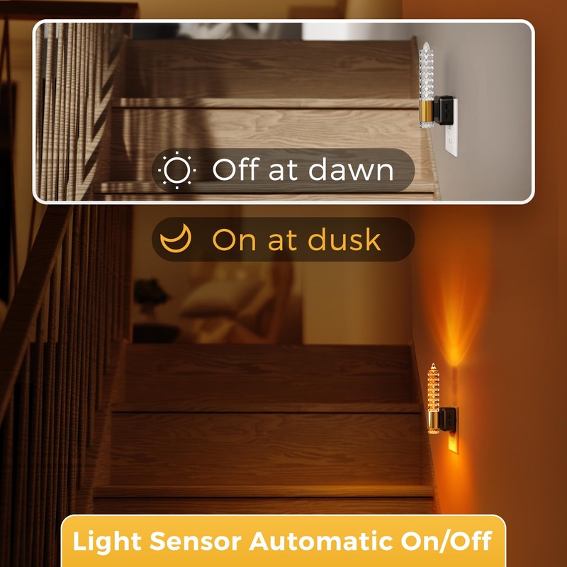 L LOHAS LED Night Light, Amber Candle Night Lights Plug