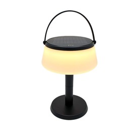 VerLuce - 2-in-1 Portable Solar Power LED Table Lamp & Lantern - Indoor/Outdoor - Stepless Dimming - Rechargeable Battery Up to 40 Hours - 330 lumens, 2700K - IP44 Weather Resistant - Black