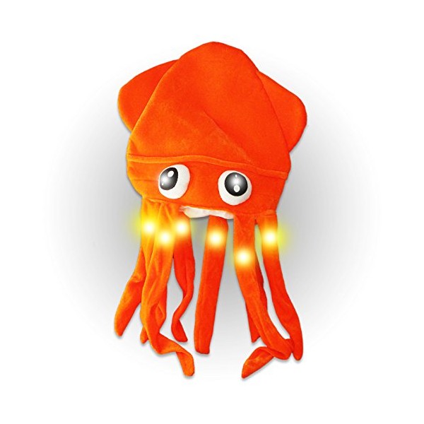 The Glow Company Light Up Flashing Squid Hat (1 Pack)