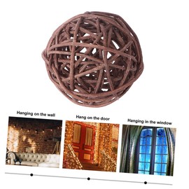 Ipetboom 15pcs Brown Wicker Rattan Ball Hanging Decorations DIY Craft Orbs for Home Kindergarten Hotel Bar Unique Vine Balls for Wall Door Window Christmas Tree Ornaments