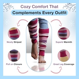 Women & Girls Leg Warmers - Wool Girls Classic Warm leg Warmers, Winter Fashion Cable Knit Woman Long & Footless Sock for Indoors/Outdoors