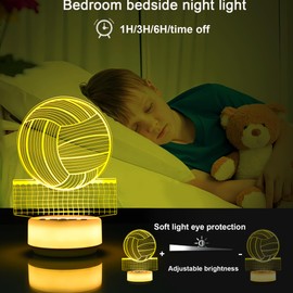 MTDYHY Volleyball Night Light LED Lamp Baby Room Decoration Lights Bedside Lamps with Remote, Fans Gifts Graduation Gifts for Girls and Boys