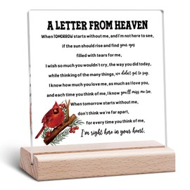 Memorial Clear Desk Decorative Sign Sympathy Gifts for Loss of Father Mother Brother Remembrance Condolence Gift for Loss Bereavement Acrylic Sign With Wooden Stand for Table Shelf Acrylic Desk Decor