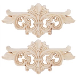 Wood Carved Applique, Wooden Ornaments for Furniture, Vintage Decoration, Carved Wood Carving Applique, Walls, Wardrobes, Window Appliques, Flower, Onlay, Long Applique Decoration, Carving
