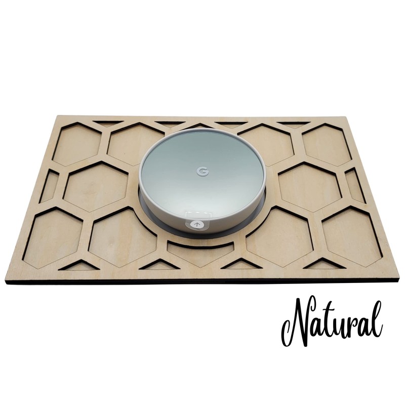 Nest Thermostat Decorative Wall Plate Honeycomb White, Brown Natural Hard