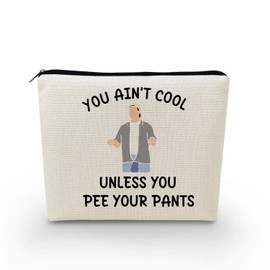 YULUENZE Funny Madison Canvas Makeup Bag Adam Sandler Quote Present Organizer Bag You Ain't Cool Unless You Pee Your Pants Toiletry Zipper Pouch Cosmetic Bag Birthday Present for Women Friends