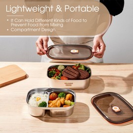 Kabbas Stainless Steel Bento Box Adult 2 Pack, 1.2L+1.7L Leakproof Metal Bento Box with Airtight lid, Lightweight 304 Stainless Steel Lunch box for Men/Women,Suitable for Picnic, Work, Outside