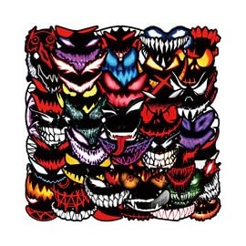 Horrible Grimace Demon Stickers for Water Bottle,50 PCS Nordic Style Scrawl Stickers Pack for Suitcase Laptop Phone Luggage Guitar,Waterproof Vinyl Stickers for Teens Girls Children Party Favors