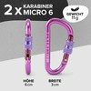 GO!elements Mini Carabiner Micro 6 with Screw Fastener, purple