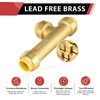 (Pack of 2) EFIELD 1/2-Inch Slip Tee Push-Fit Brass Fittings