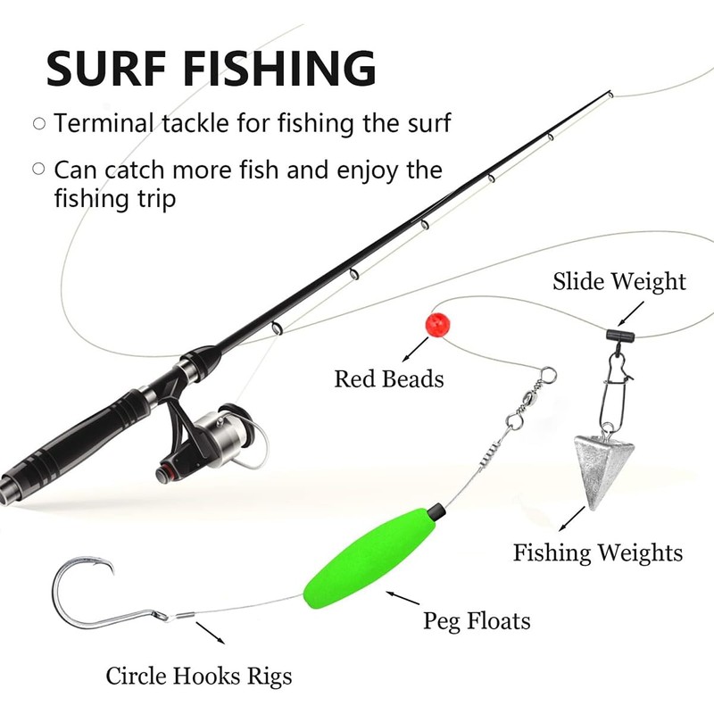 AIMALL Luya Bait Fishing Kit, 78-Piece Saltwater Surf Fishing Gear