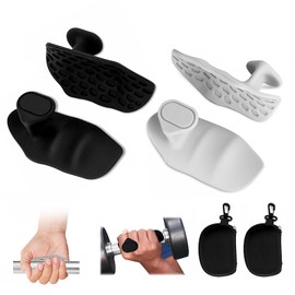 Gym Hand Grips for Men Women, Anti Slip Fitness Strength Training Workout Gloves, Ergonomic Rubber Hand Protector for Weight Lifting, Pull-Ups, Exercise and Gym Training (Black and Grey, 2PCS)