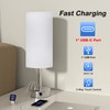 White Bedside Touch Table Lamps for Bedroom Nightstand with USB-C