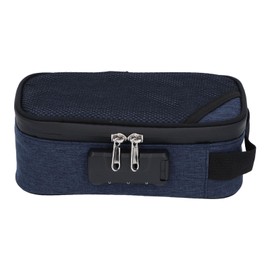 Smell Proof Case, Activated Carbon Fabric Smell Proof Box Lockable Box Bag Travel Storage Case for Cash Passports Wallet (Dark Blue)