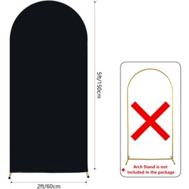 AIBIIN 2x5ft Solid Black Arch Shape Backdrop Stand for Wedding Ceremony, Birthday Party, Baby Shower & Banquet Decoration
