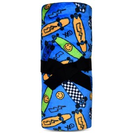 iscream Premium Silky Plush 56" x 60" Bold Print Fleece Throw Blanket - Sk8Board