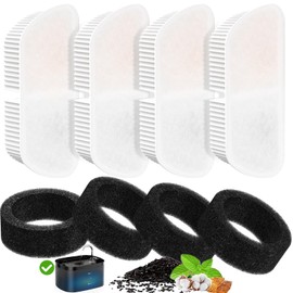 Cat Water Fountain Filters for 84oz/2.5L Petilog Pet Water Dispenser Fountain (4 Filters& 4Sponges)