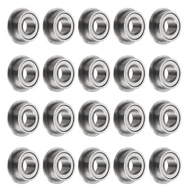 sourcing map MF63ZZ Flanged Ball Bearing, 20pcs 3x6x2.5mm Chrome Steel Double Shielded Flange Bearings